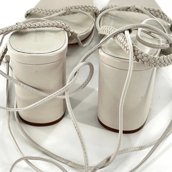 SCHUTZ White Braided Lace-Up Heels - Picture 3 of 15